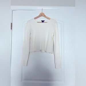 Club Monaco Cream Crew Neck Sweater